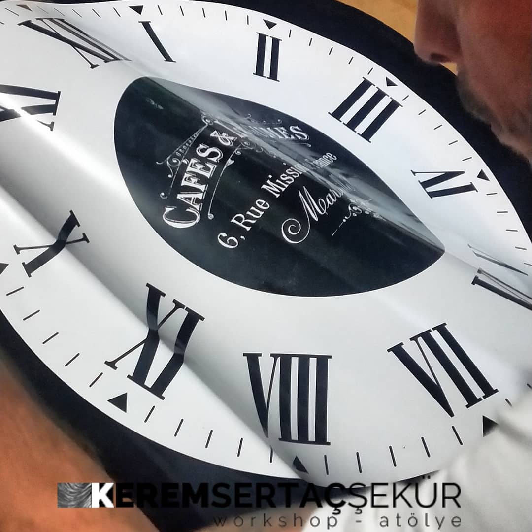 Retro Ahşap Duvar Saati Kerem Sertaç Şekür Atölye